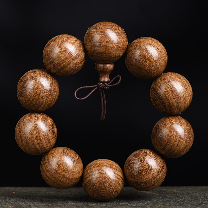 Women's & Men's Streaming Drainage Gold Sandalwood Rift Grain Old Materials Atmospheric Buddha Bracelets