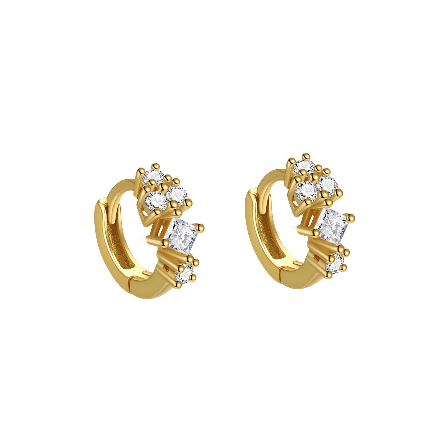 Women's Sterling Sier Zircon Fashion Ear Punk Earrings