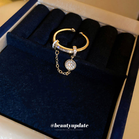 Chain Tassel Affordable Luxury Fashion Design Sense Versatile Opening Index Ring