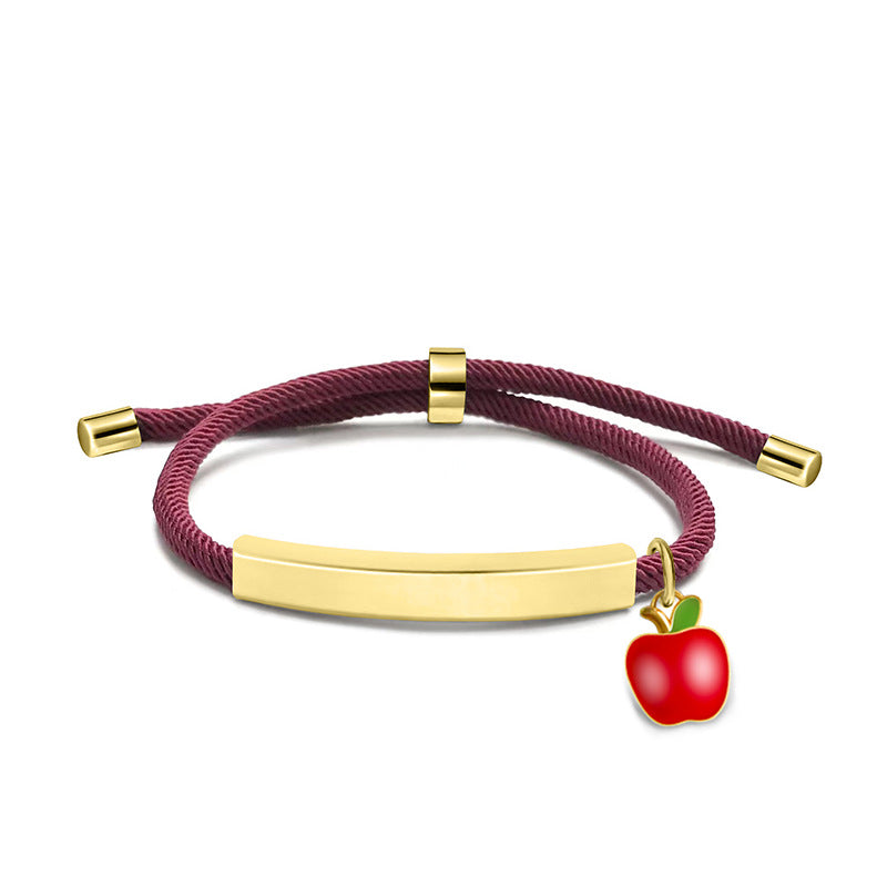 Material Red Apple Accessories Gift Lettering Bracelets