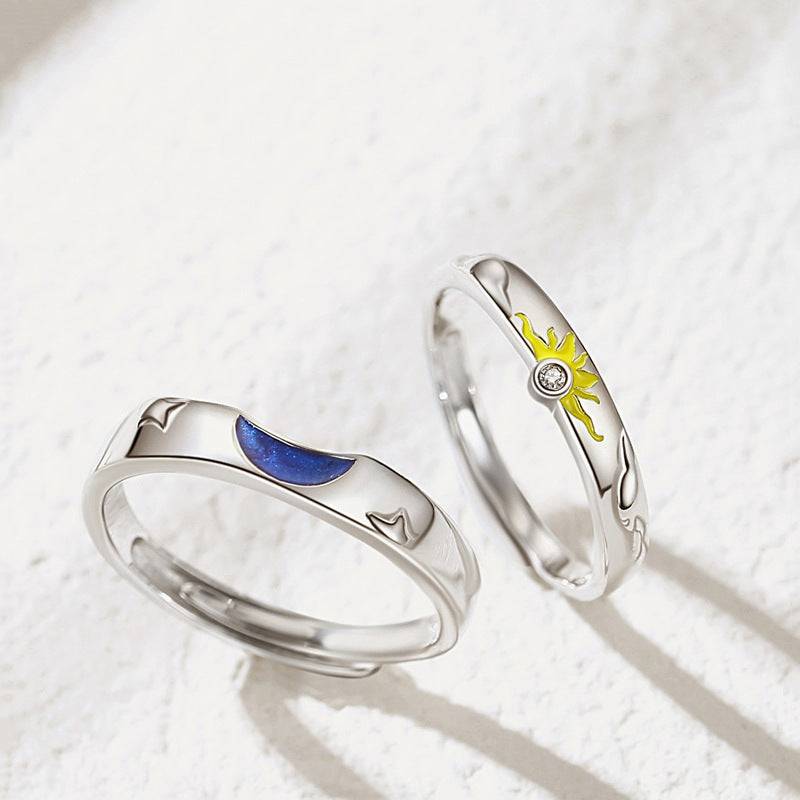 Sun Moon Star Couple Trend Long Rings