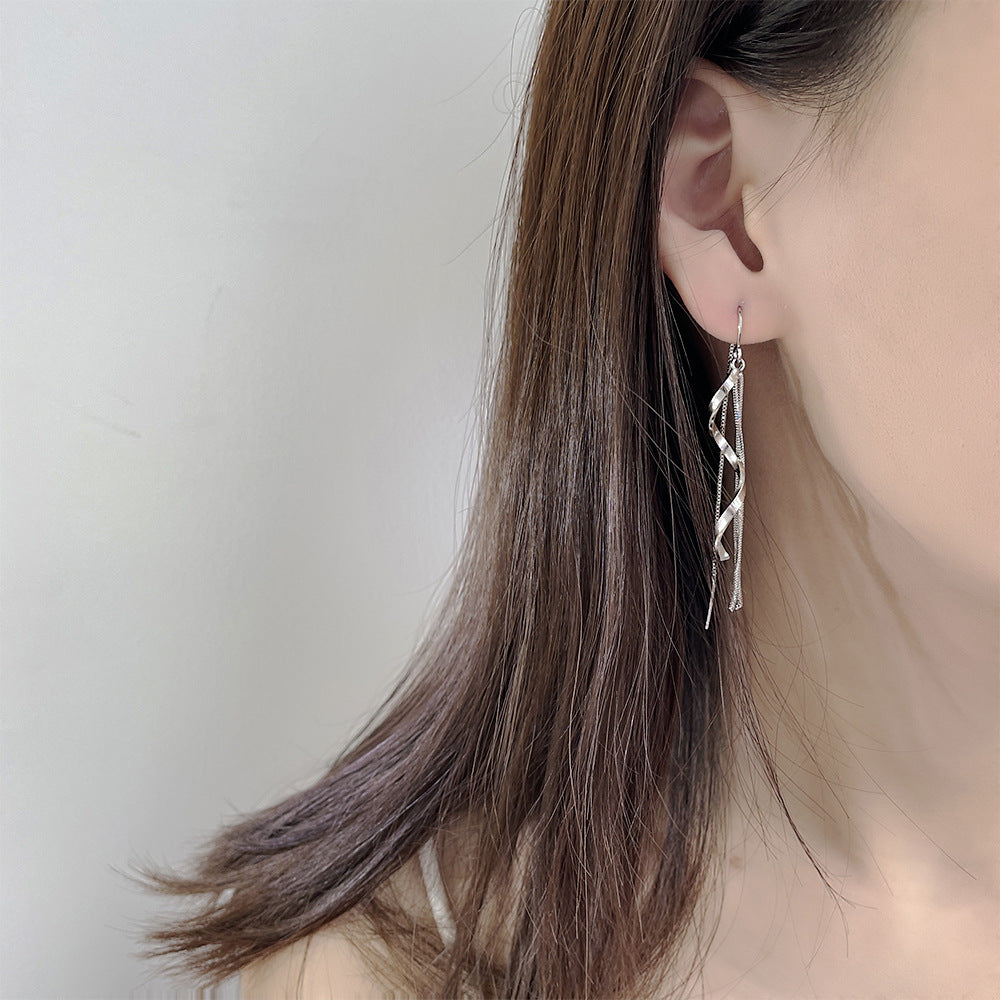 Long Corrugated Tassel Live Streaming Drainage Simple Twisted Ear Line