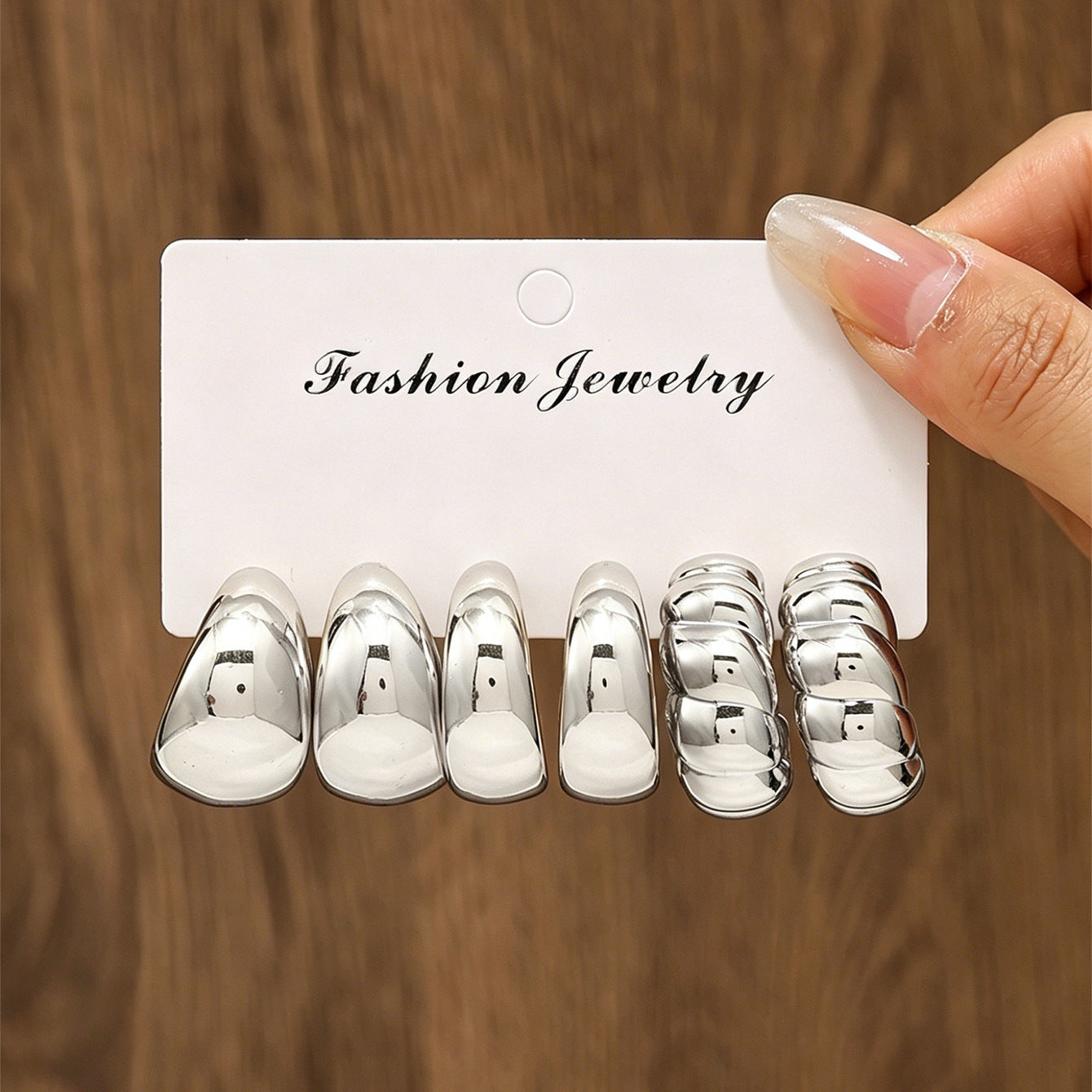 Women's Gold Geometric Fashionable High Sense Combination Earrings