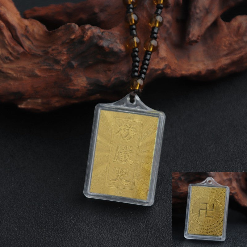 Foil Mantra Built-in Scripture Temple Binding Pendants