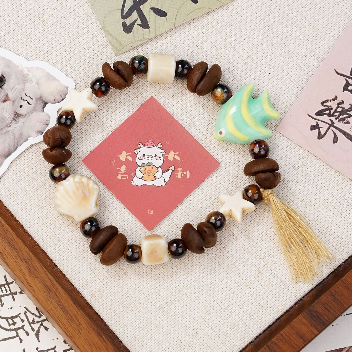 Women's & Men's Real Coffee Bean Refreshing Flavor Beaded Bracelets