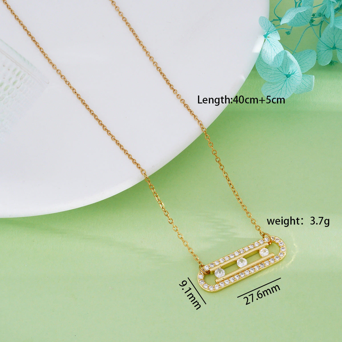 Women's Light Luxury Simplicity Zircon Titanium Steel Necklaces