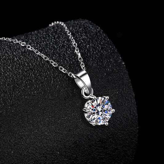 Diamond Sterling Sier Classic Single Platinum Necklaces