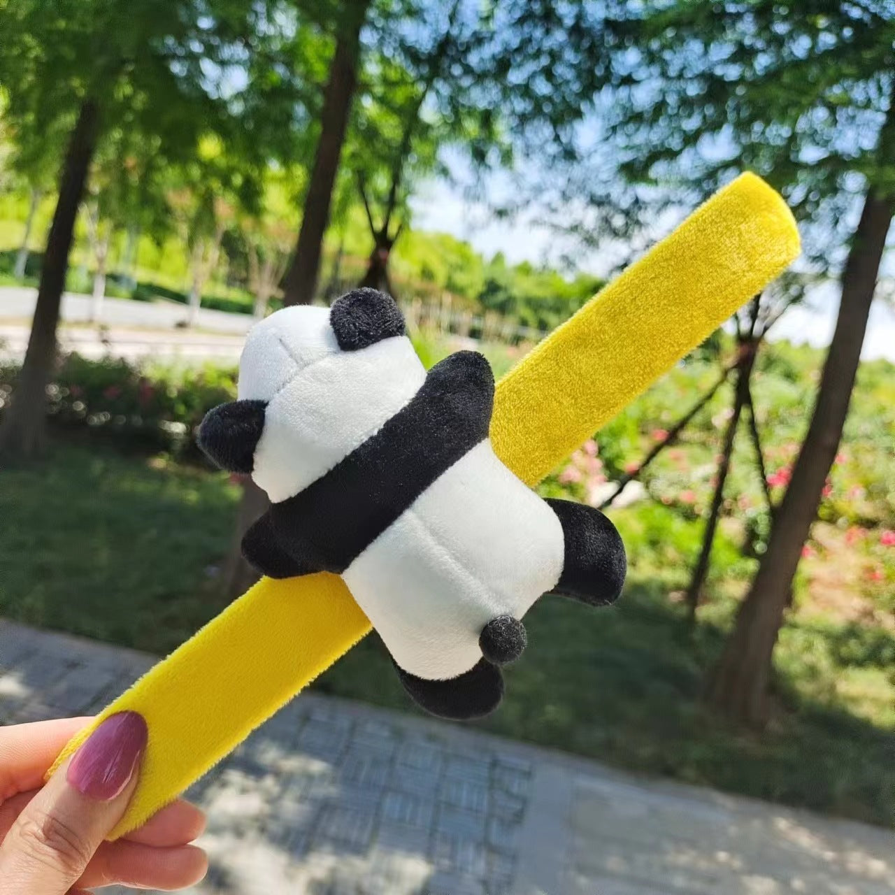 Children's Cute Panda Doll Toy Flower Color Cartoon Lesser Rings