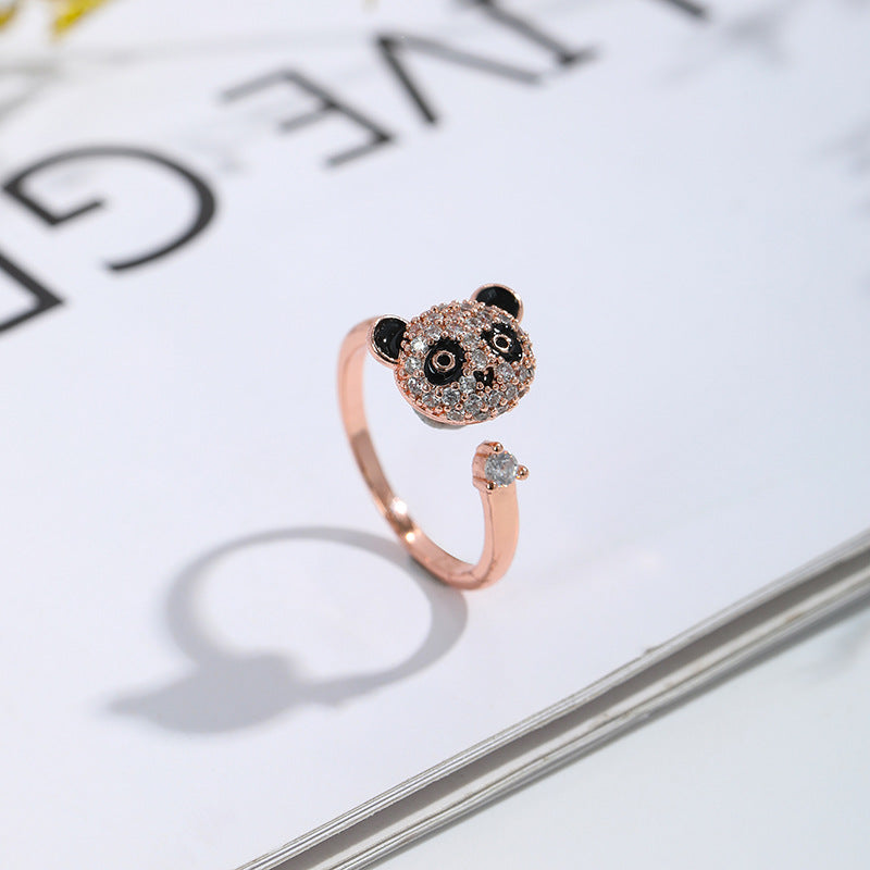 Panda Spinning Creative Opening Adjustable Index Finger Ring
