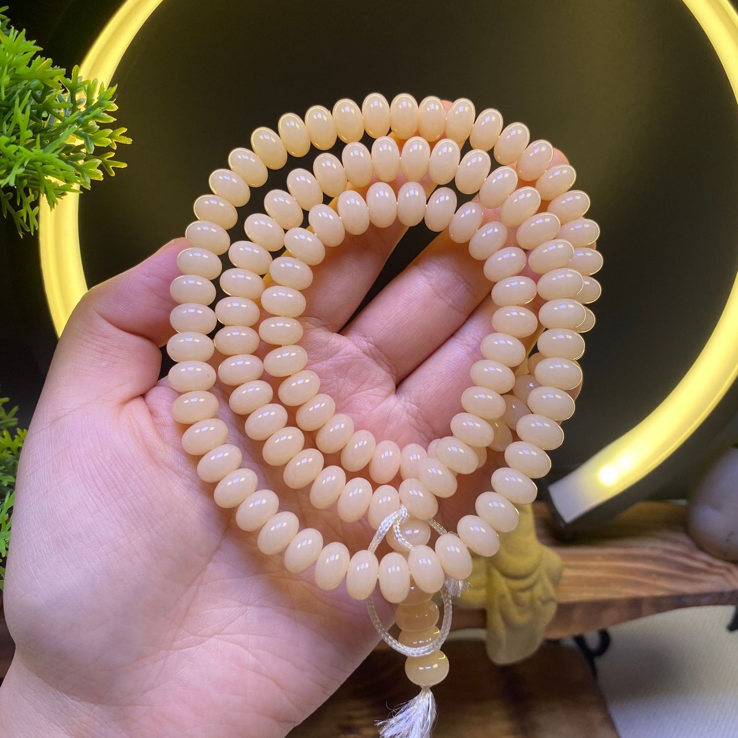 Dyed Grass Green Gray Jade Bodhi Root Beads Bracelets