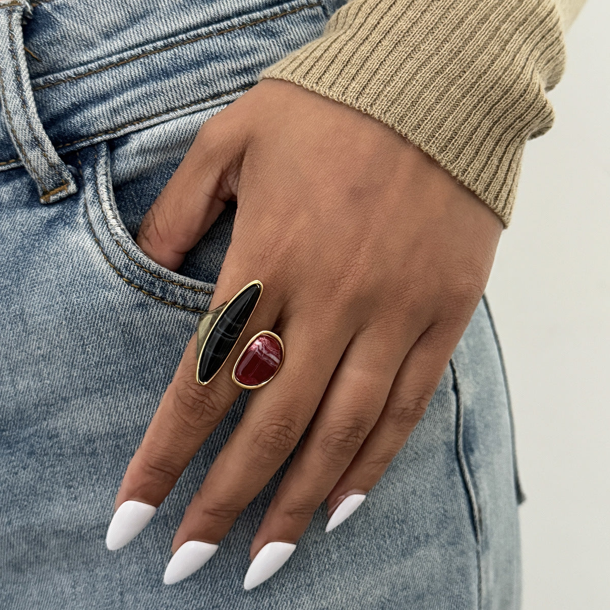 Women's Style Retro Minority Single Design Versatile Ring