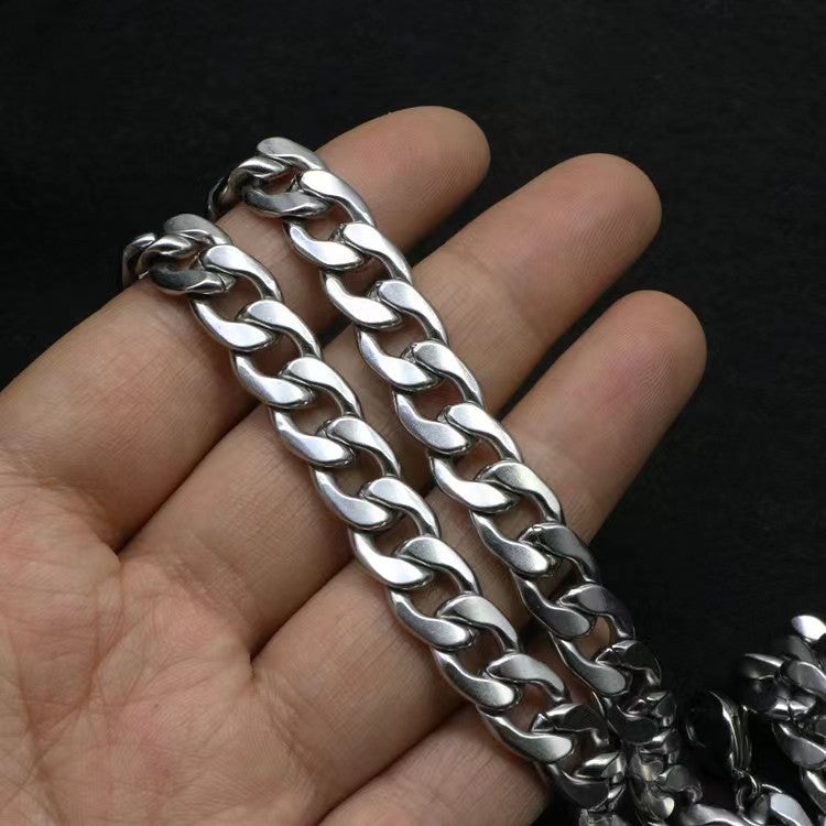 Stainless Steel Titanium Cuban Link Chain Necklaces