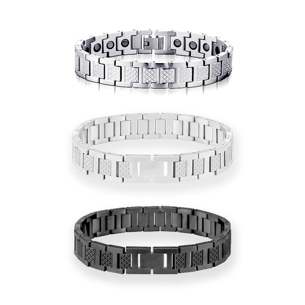 Women's & Men's Adjustable Titanium Steel Curved Can Carve Writing Stainless Gold Bracelet