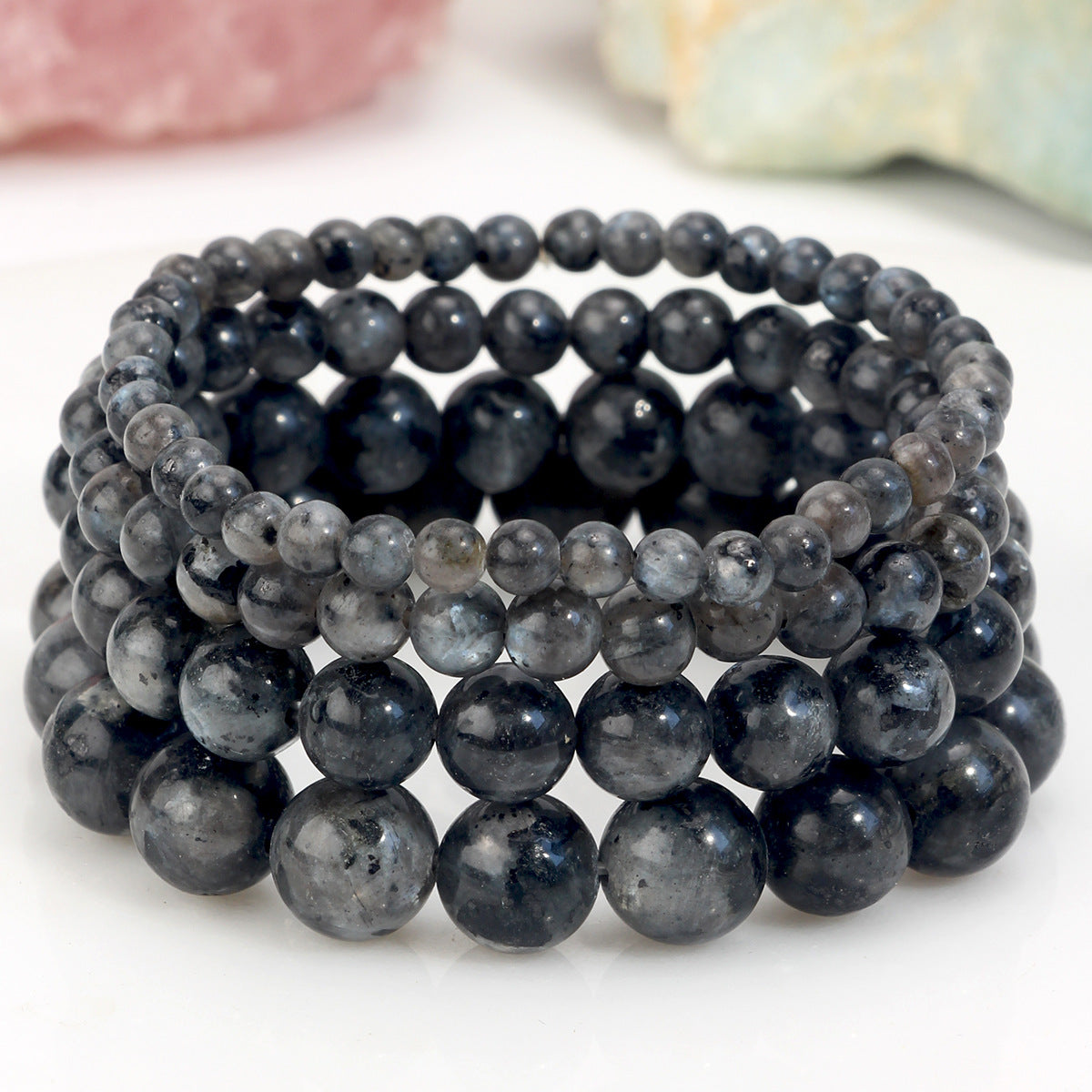 Women's & Men's Handmade Natural Stone Beaded For Twin Tourmaline Bracelet