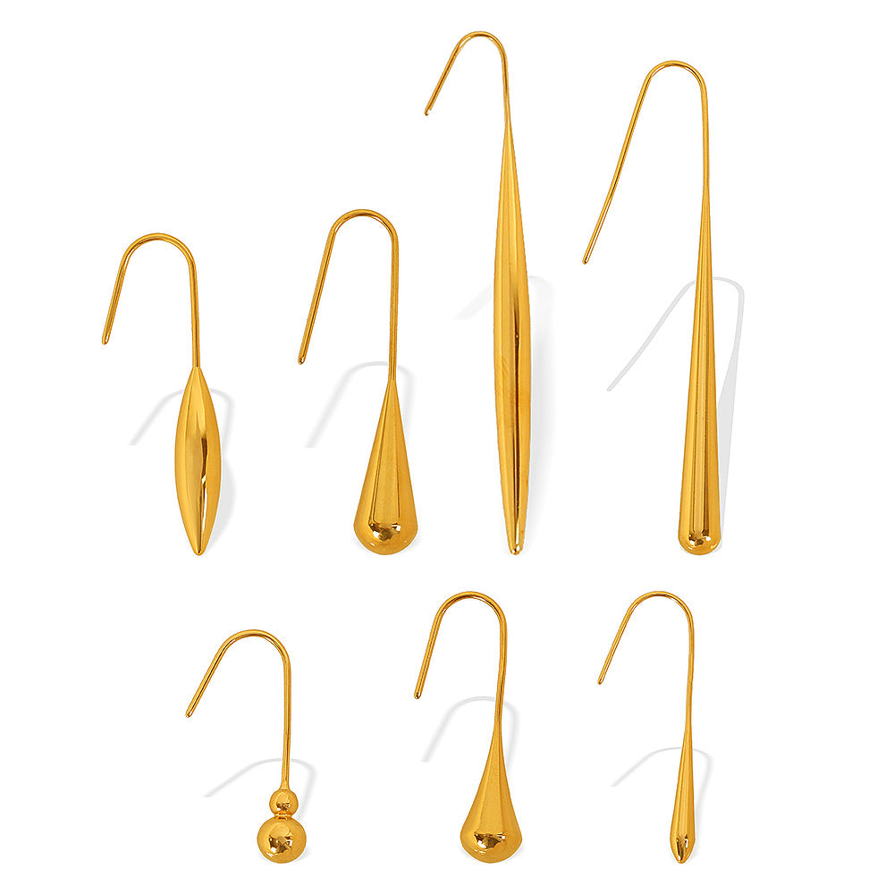 Unique Design Ear Hooks Drop-shaped Gourd Rings