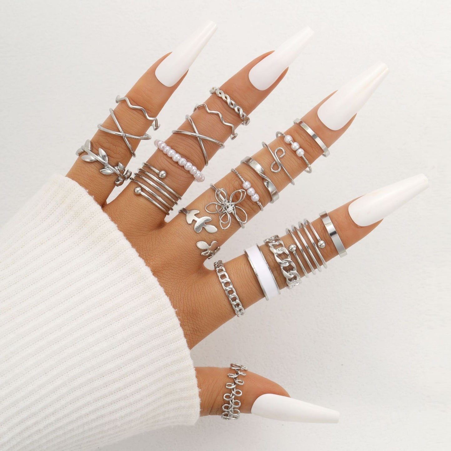 Women's Butterfly Loving Heart With Opening Fashion Rings