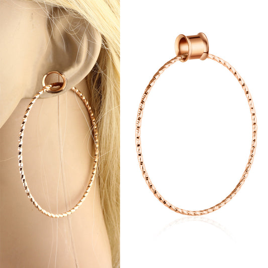 Steel Ear Extender Twist Big Piercing Rings