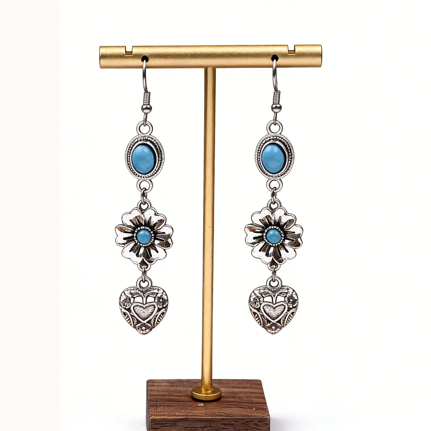 Women's Multiple Options Bohemian Ethnic Turquoise Eardrops Combination Earrings