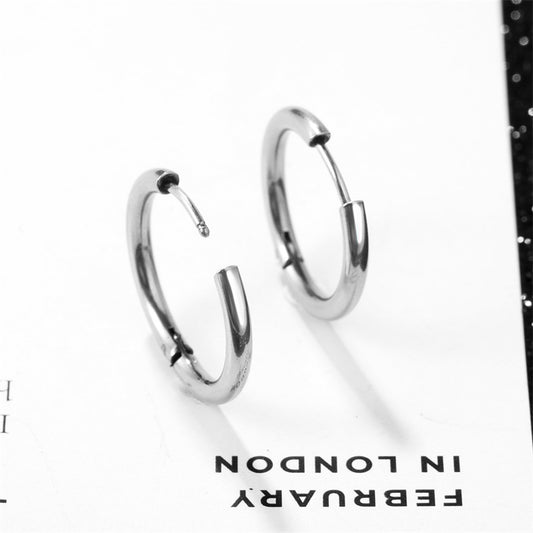 Women's & Men's Titanium Steel Eardrop Korean Style Personalized Stainless Large Wire Earrings