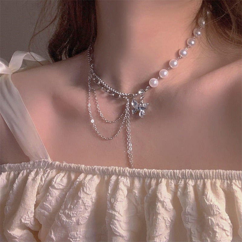 Fantasy Butterfly Female Niche Cold Feeling Tassel High Sense Clavicle Necklaces