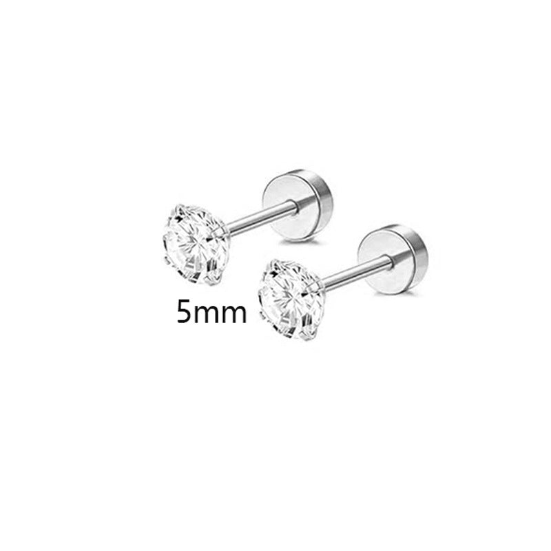 Stainless Steel Piercing Ear Zircon Bone Nose Earrings