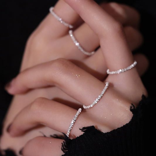 Super Shining Light Luxury Exquisite Small Temperament Ring