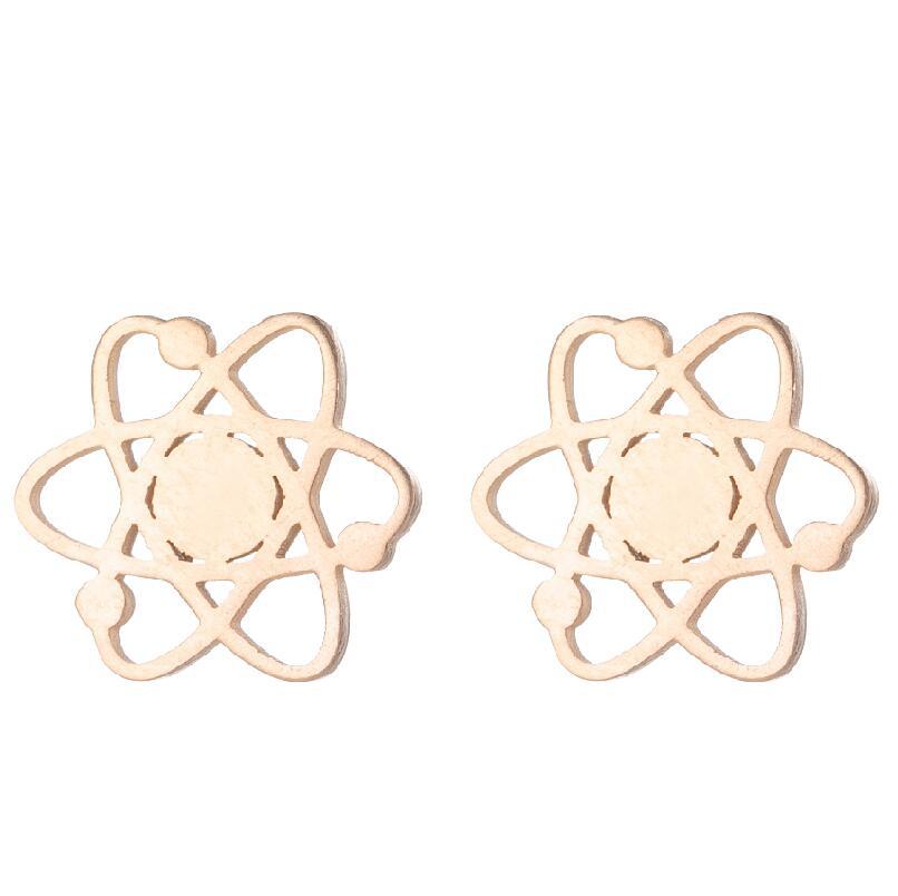 Lotus Ear Bone Hollow Origami Stainless Stud Earrings