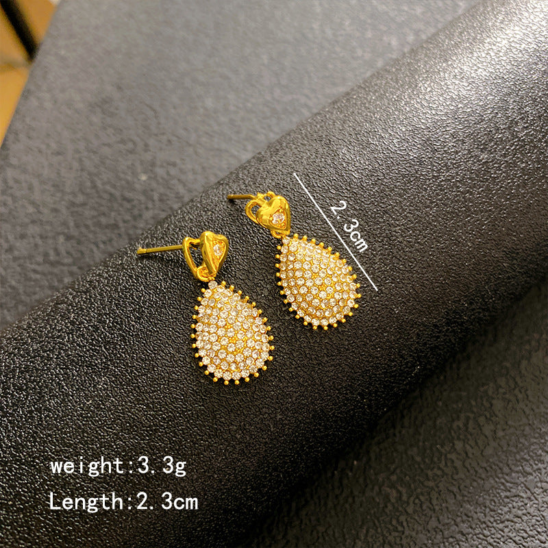 Women's Full Zirconium Drop Fashion Temperament Entry Lux Style Necklaces