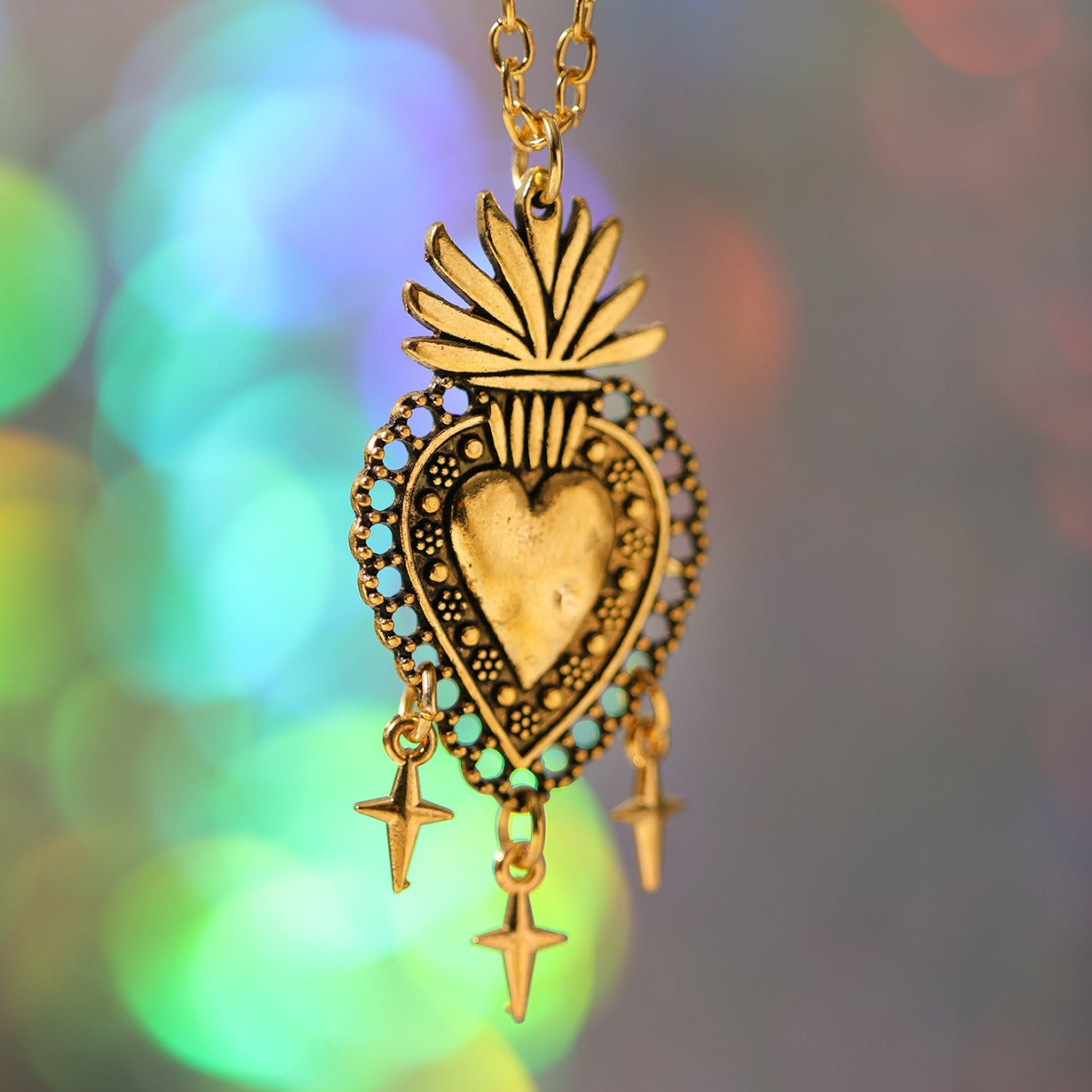 Dark Gothic Fashion Sacred Heart Star Rings