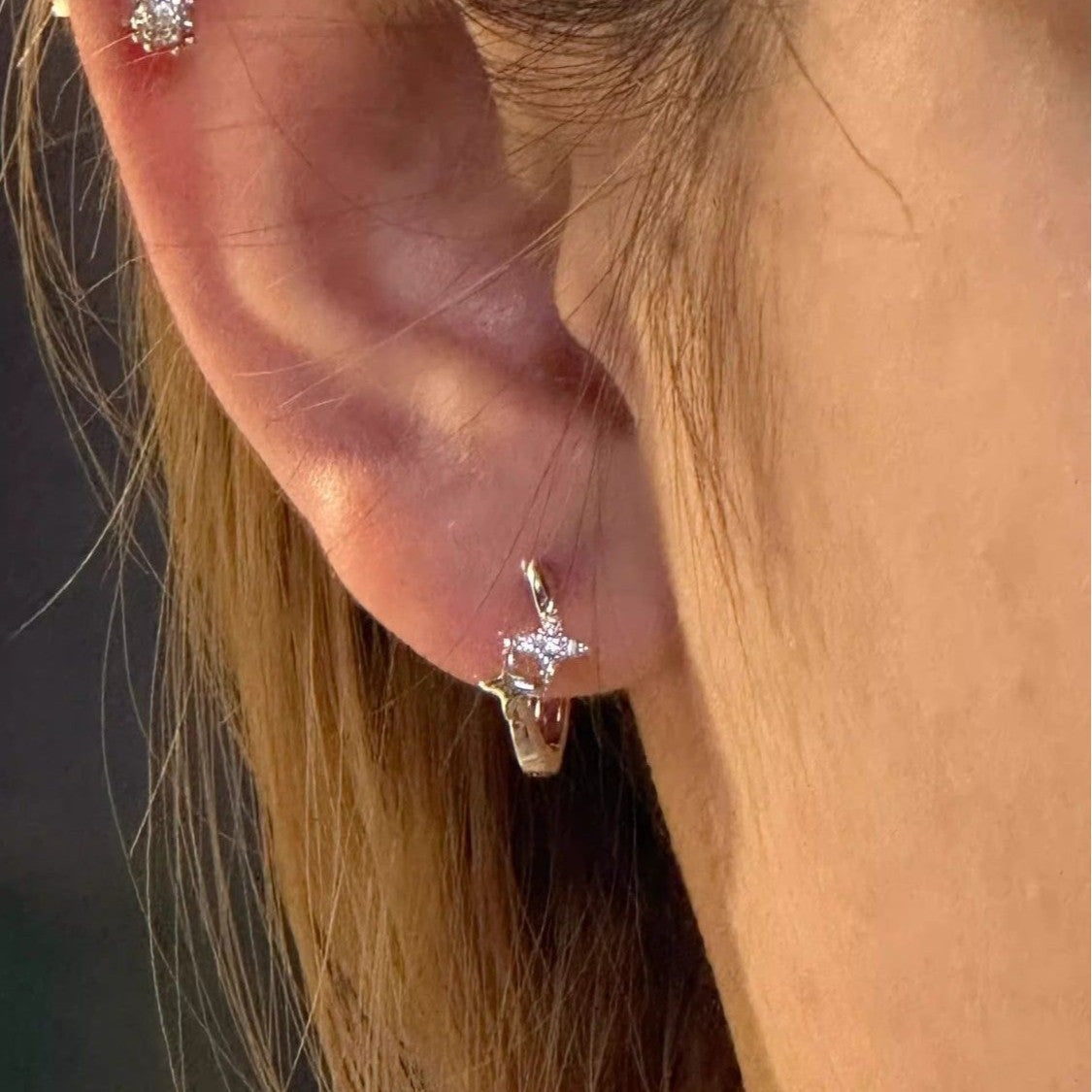 Women's Star Cold Style Sier Needle Niche Design Stacked Rings