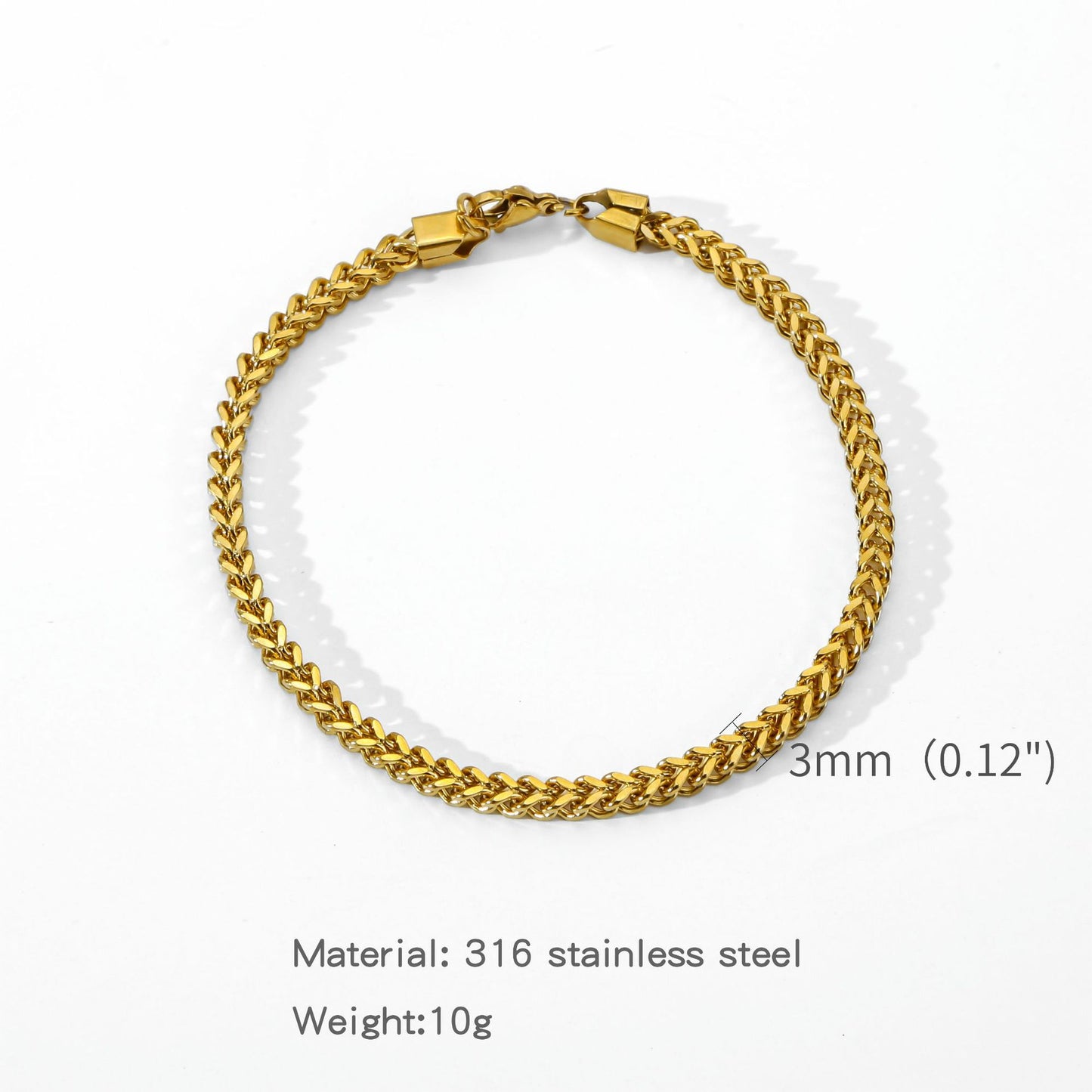 Fashion Thick Straps Titanium Steel Four-sided Geometric Positive Negative Bracelet