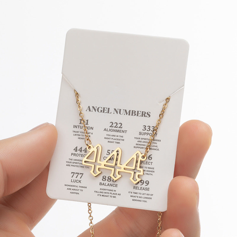 Women's Angel Lucky Number Fashion Stainless Steel Necklaces