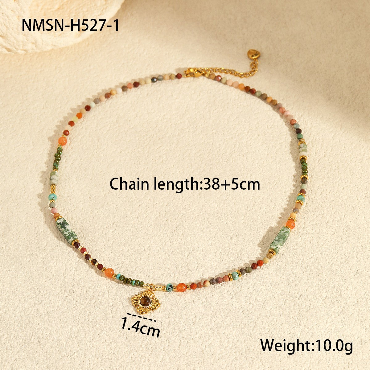 Women's Color Beads Stringed Starfish Suit Summer Necklaces