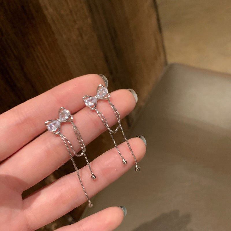 Women's Bow Tassel Niche Design High-grade Trendy Earrings