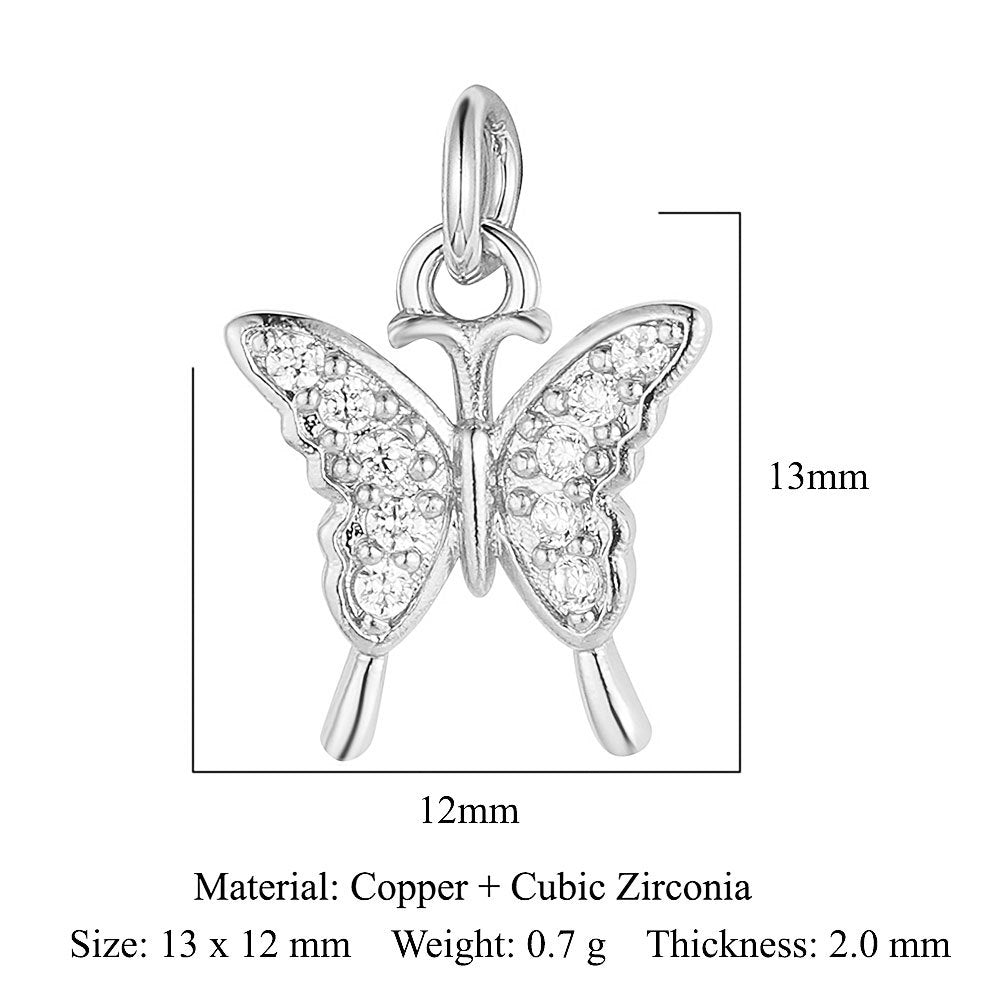 Snake Small Fish Copper Zircon Whale Tail Pendants