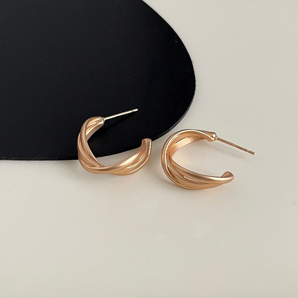 Women's Geometric Metal Exaggerated Ear Design Irregular Elegant Earrings