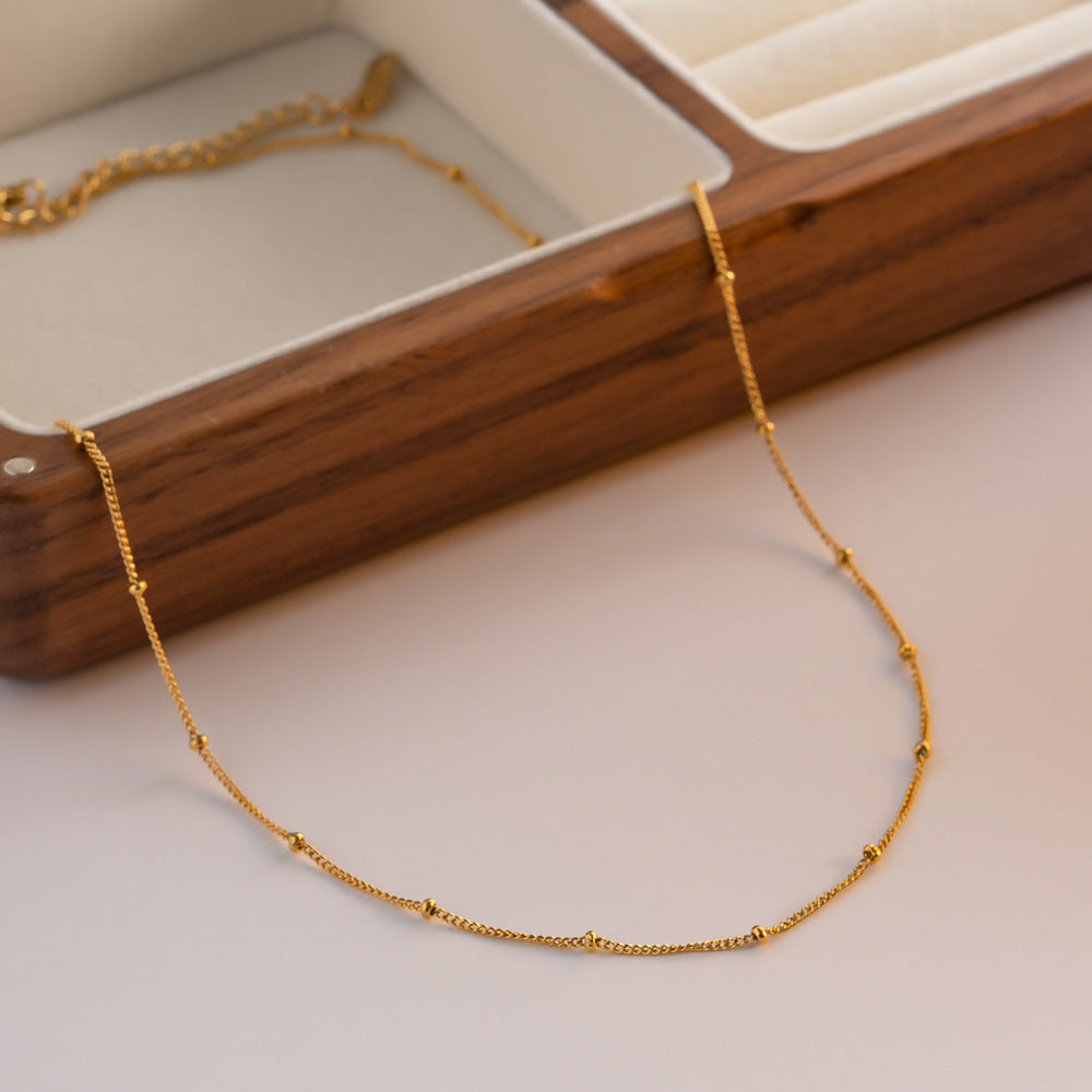 Chain Round Knot Gold Light Luxury High-grade Design Stainless Necklace