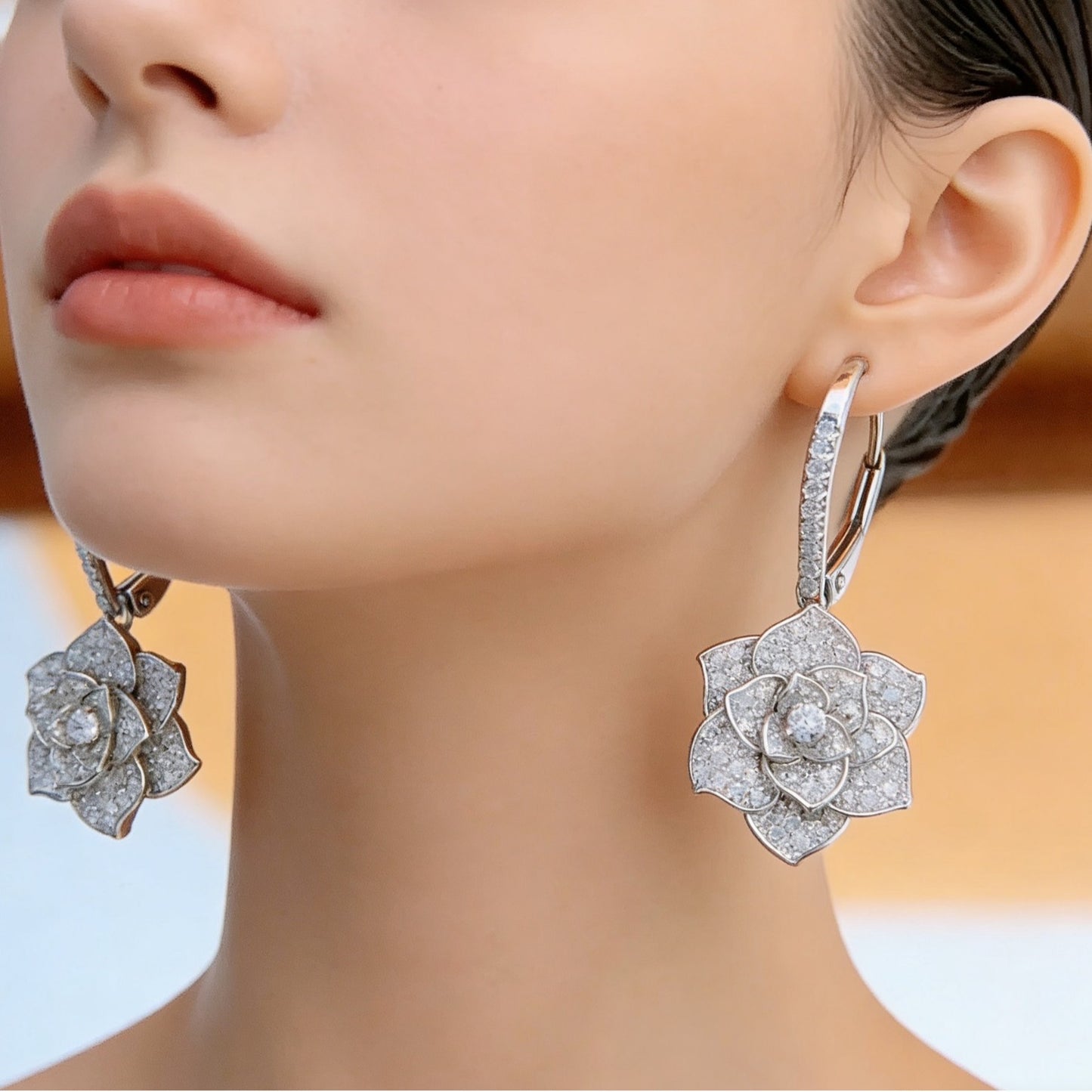 Flower Clips Cold Style High-grade Light Luxury Female Niche Design Rings