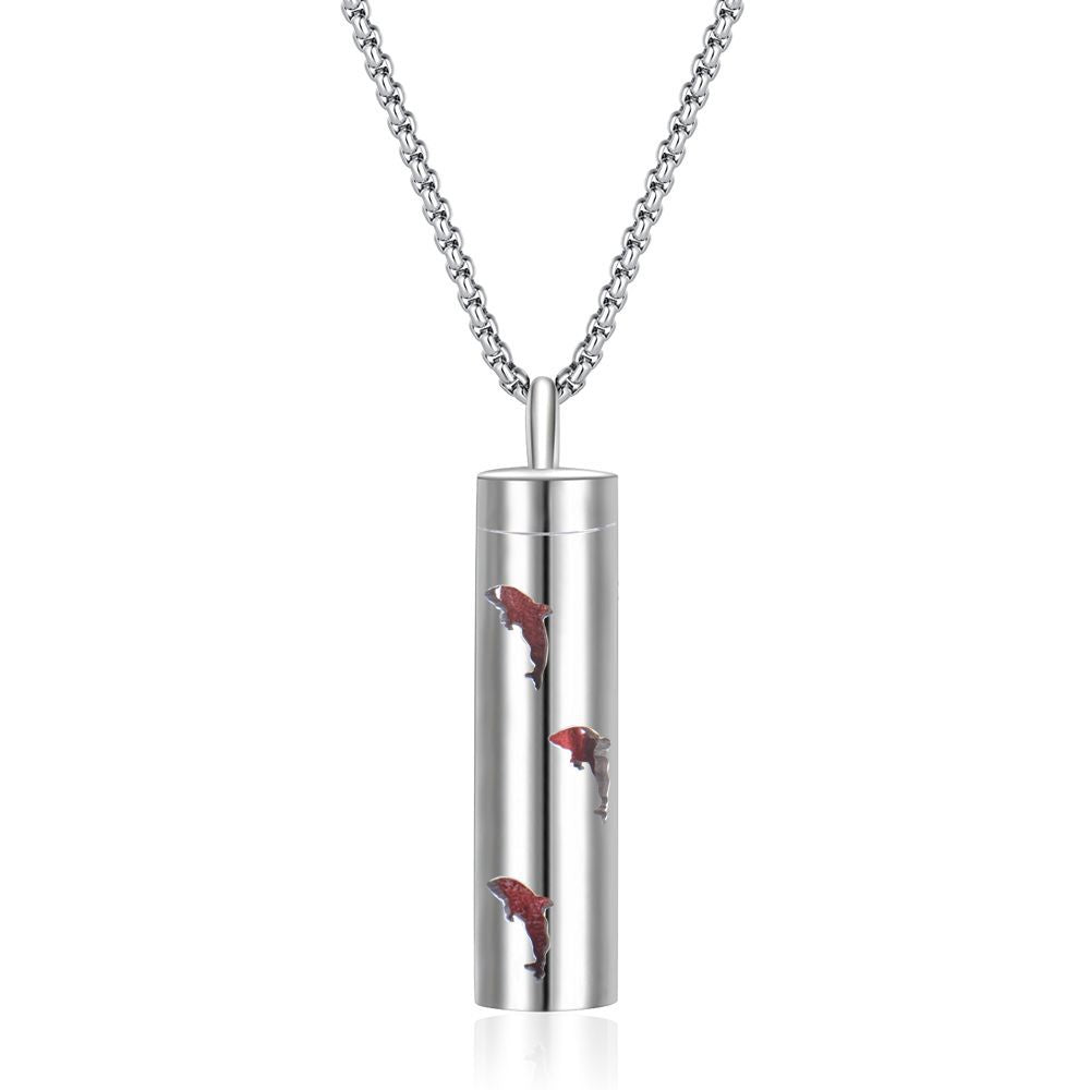 Perfume Bottle Essential Oil Stainless Steel Cylinder Corrugated Couple Pendants