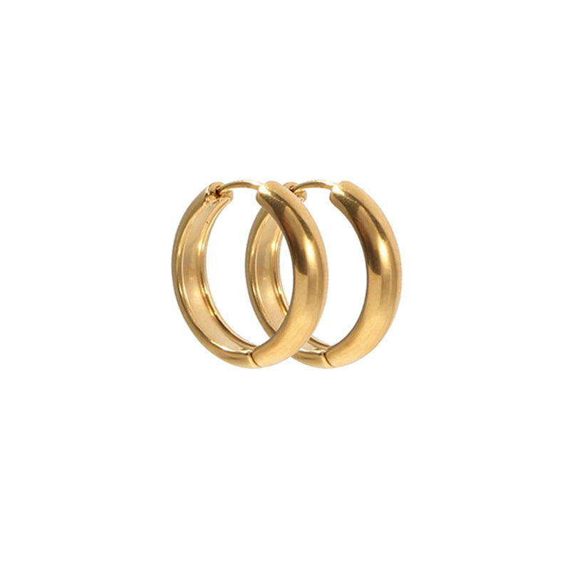 Stainless Steel Golden Ear Clip Trendy Elegant Earrings