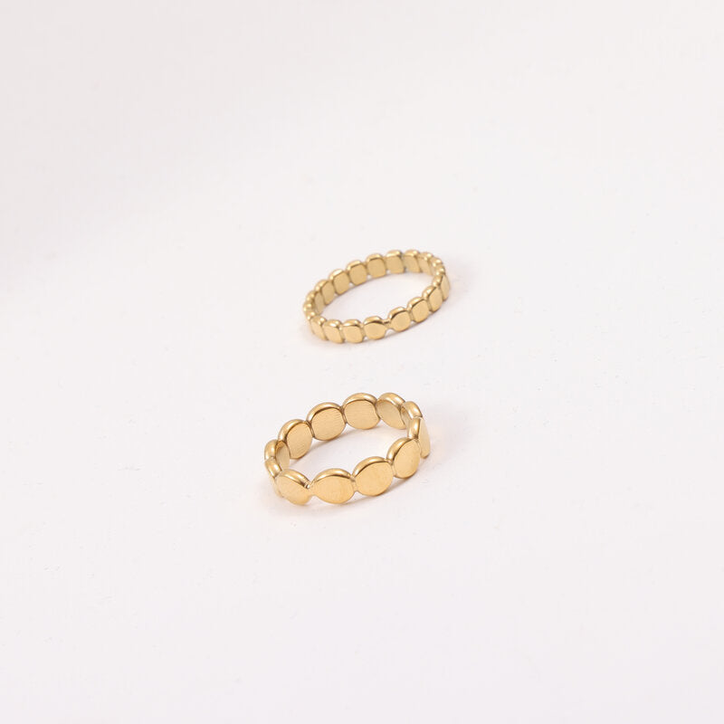 Flat Beads Titanium Steel Gold Plating Rings