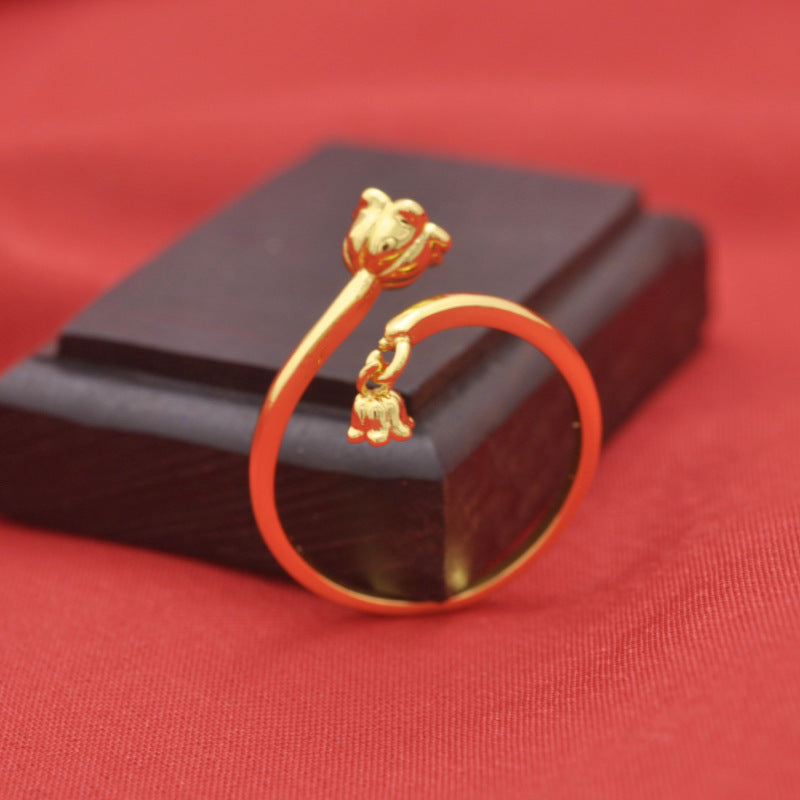Movable Lily Fashionable Elegant Rose Super Rings