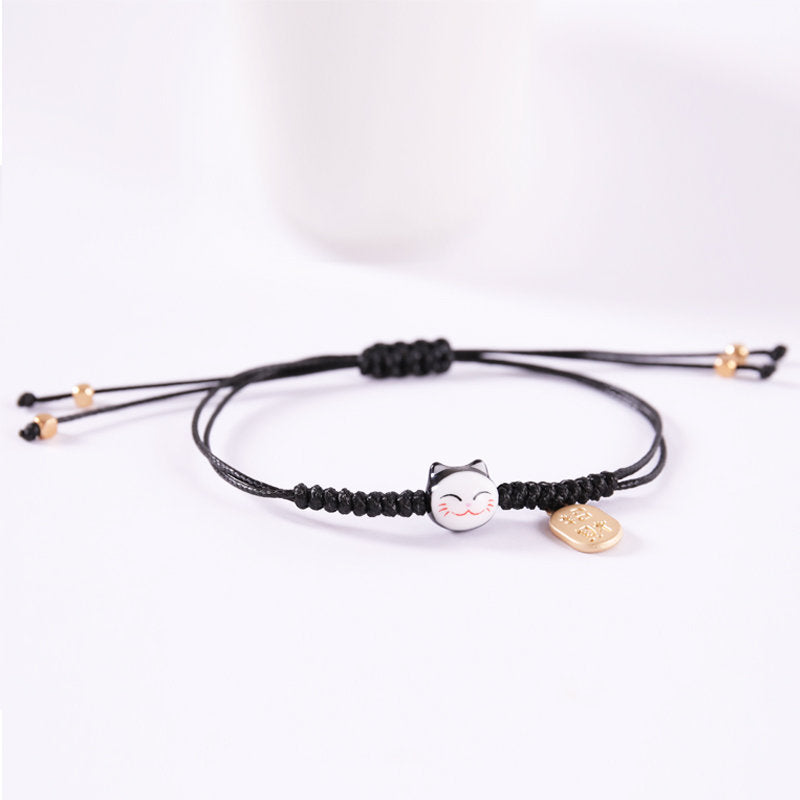 Line Hand-woven Ceramic Mini Kitty Fresh Woven Bracelets