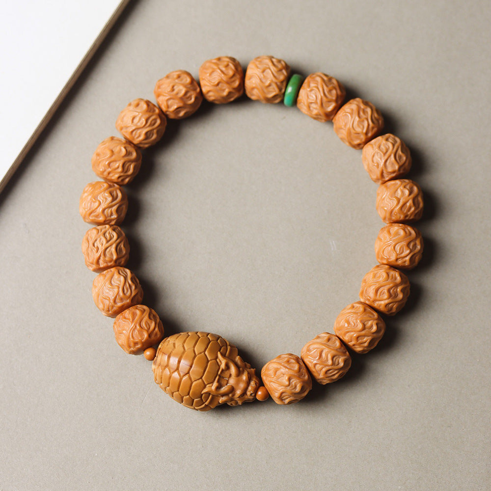 Monkey Head Walnut Glossy Love Fart Peach Single Bracelets
