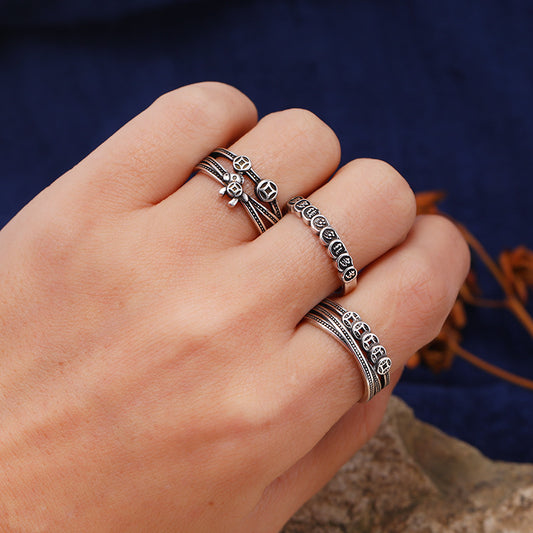 Women's & Men's Rich Flower Vintage Chinese For Design Ring