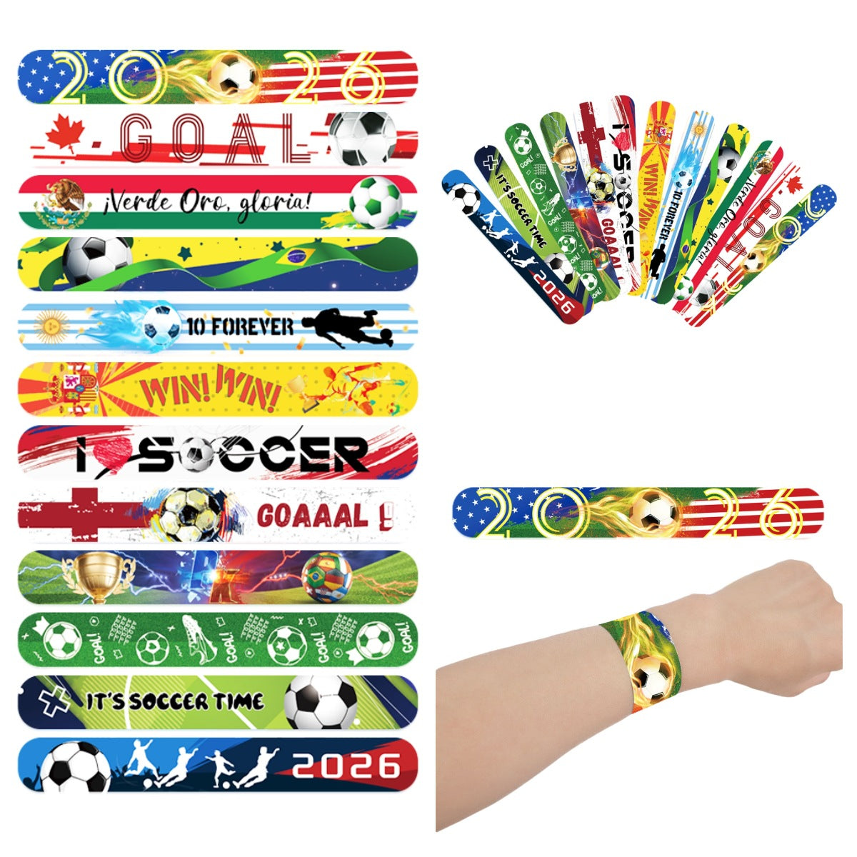 Children's Football World Cup Pop Toys Slap Party Gifts Track Bracelet