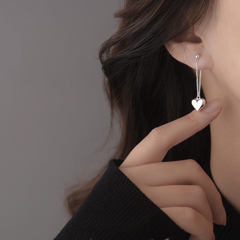Women's Style Niche Design Sweet Tassel Love Heart Ear Line