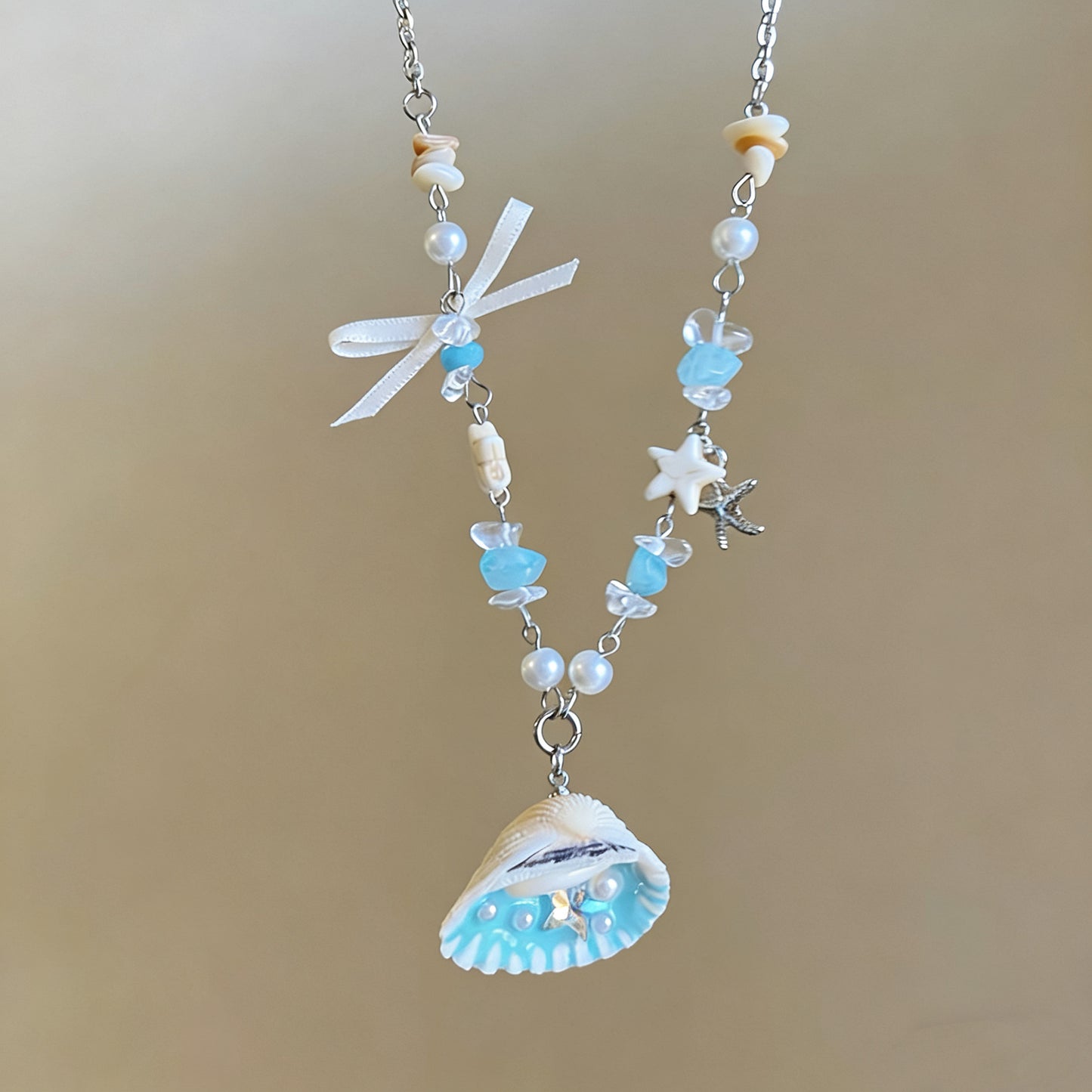 Women's Seaside Dopamine Shell Starfish Vacation Style Island Wear Necklace