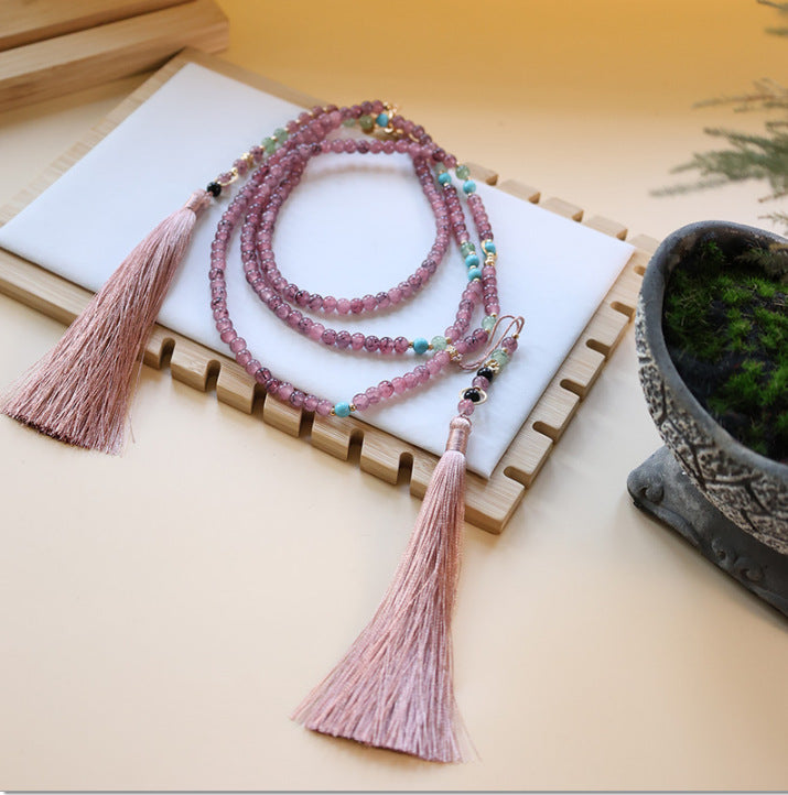 Style Chinese Lotus Suit Long Door Necklace