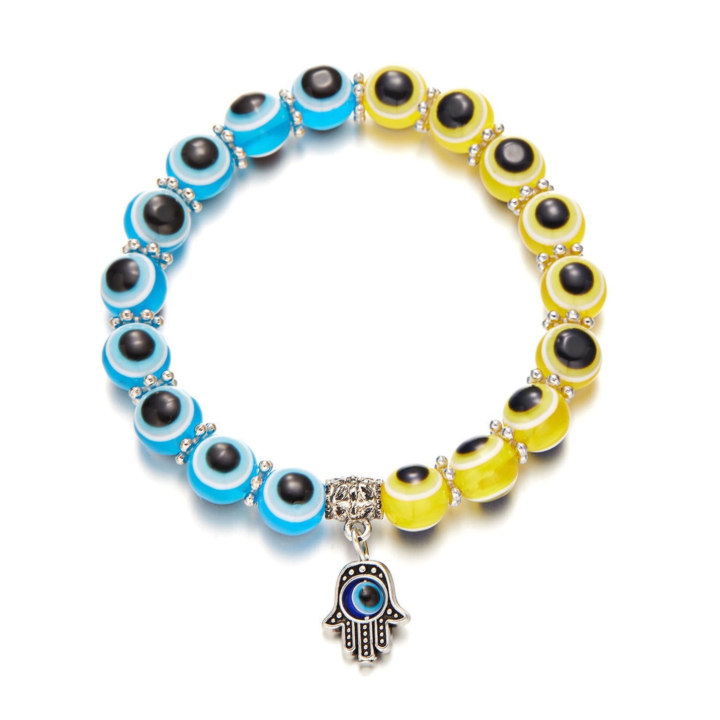 Fashion Creative Palm Eyes Devil's Eye Elastic Beaded Bracelets